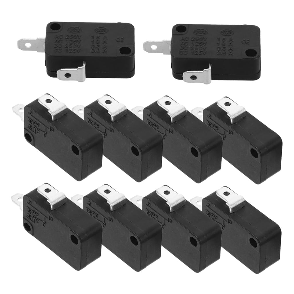 10pcs Micro Switch 16a 250v Three Terminal Black Replacement