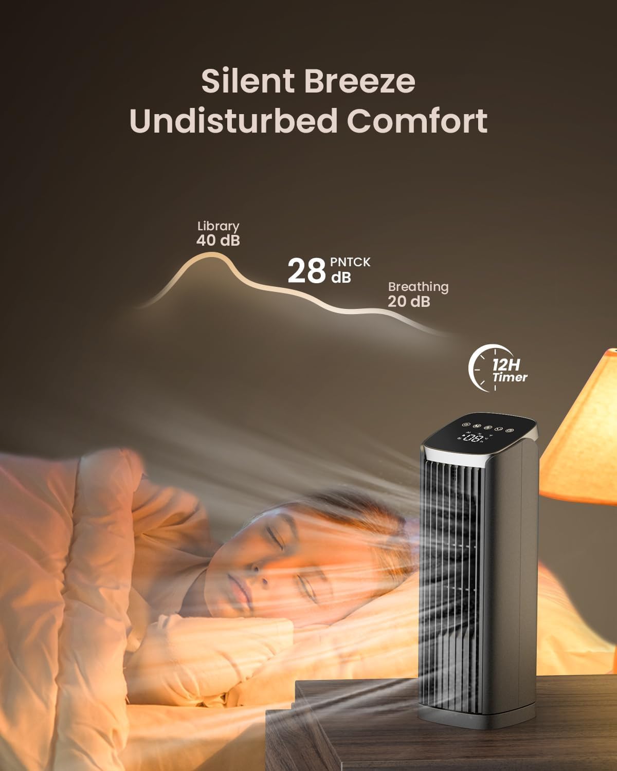 Tower Fan for Bedroom, 13.2" Quiet Desk Fan with Remote, 4 Modes 4 Speeds Max 24ft/, 70° Oscillating Table Fan