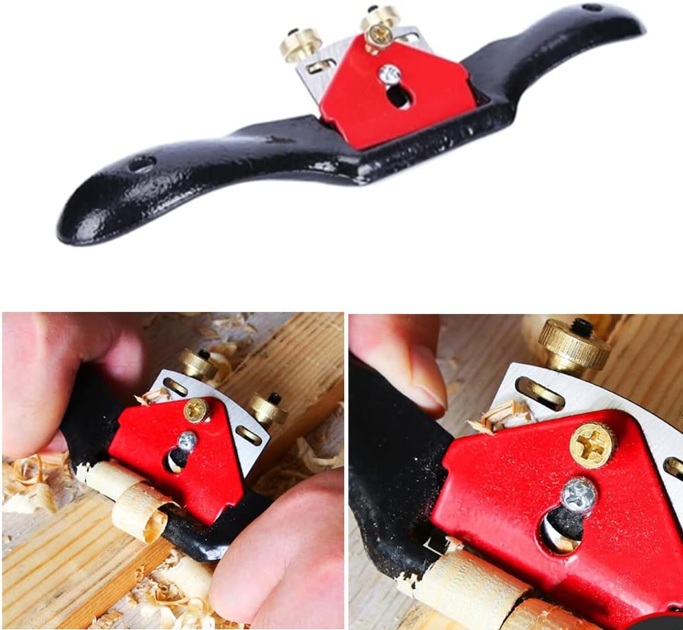 ATPCOOK 10" Adjustable Spokeshave Plane with Flat Base, Metal Blade Wood Spoke Shave for Woodcraft, Woodworking Hand