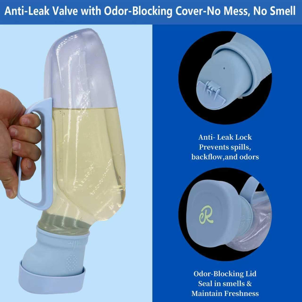 Male Urinal for Men, 40oz/1200ml Soft Silicone Spill Proof Urine Bottle