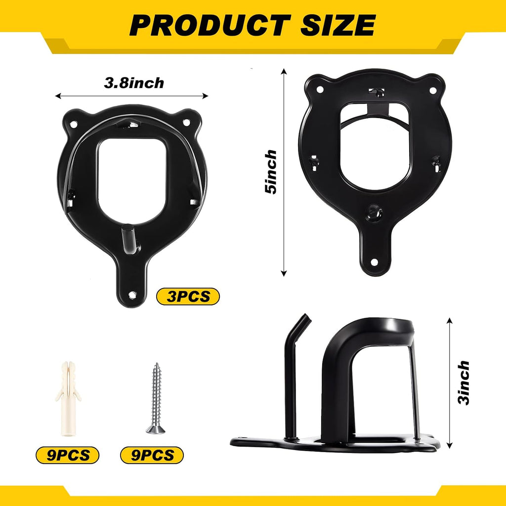 3 Pcs Bridle Hooks Horse Bridle Rack, Black