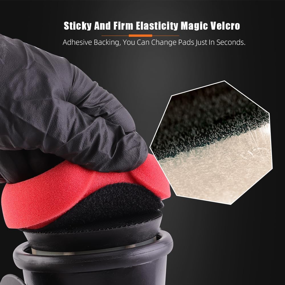 Dual Action Power System Tool, Forced Dual Action Polisher Adapter Detailing Tool with 3Pcs Polishing Pads For