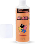 Large Capacity Jigsaw Puzzle Glue Clear Drying 10.1 fl oz(300ml) with Scraper, Puzzle Saver & Sealer for Finished