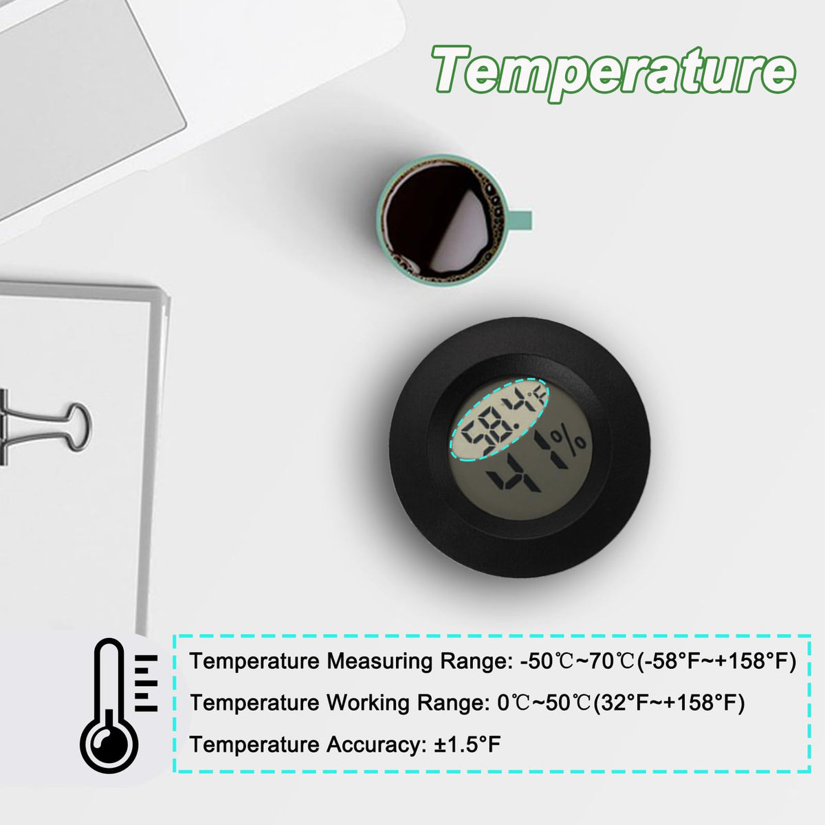 Serundo Auto Digital Hygrometer Thermometer Room Indoor Thermometer 6 Pack