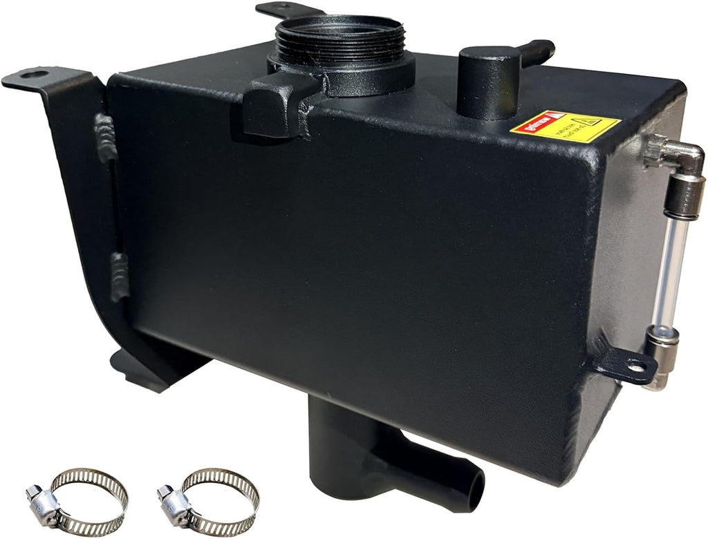 Up-grade Aluminum Expansion Tank with Bracket & Sight Glass, Aluminum Coolant Reservoir Tank Fits Jeep Wrangler JL JLU 2018+ / Gladiator JT 2020+, 2.0L & 3.6L Coolant Expansion Bottle