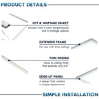 2x2 FT Edge-Lit Frame LED Panel Lights, 20W/30W/40W Switch (4 Pack)
