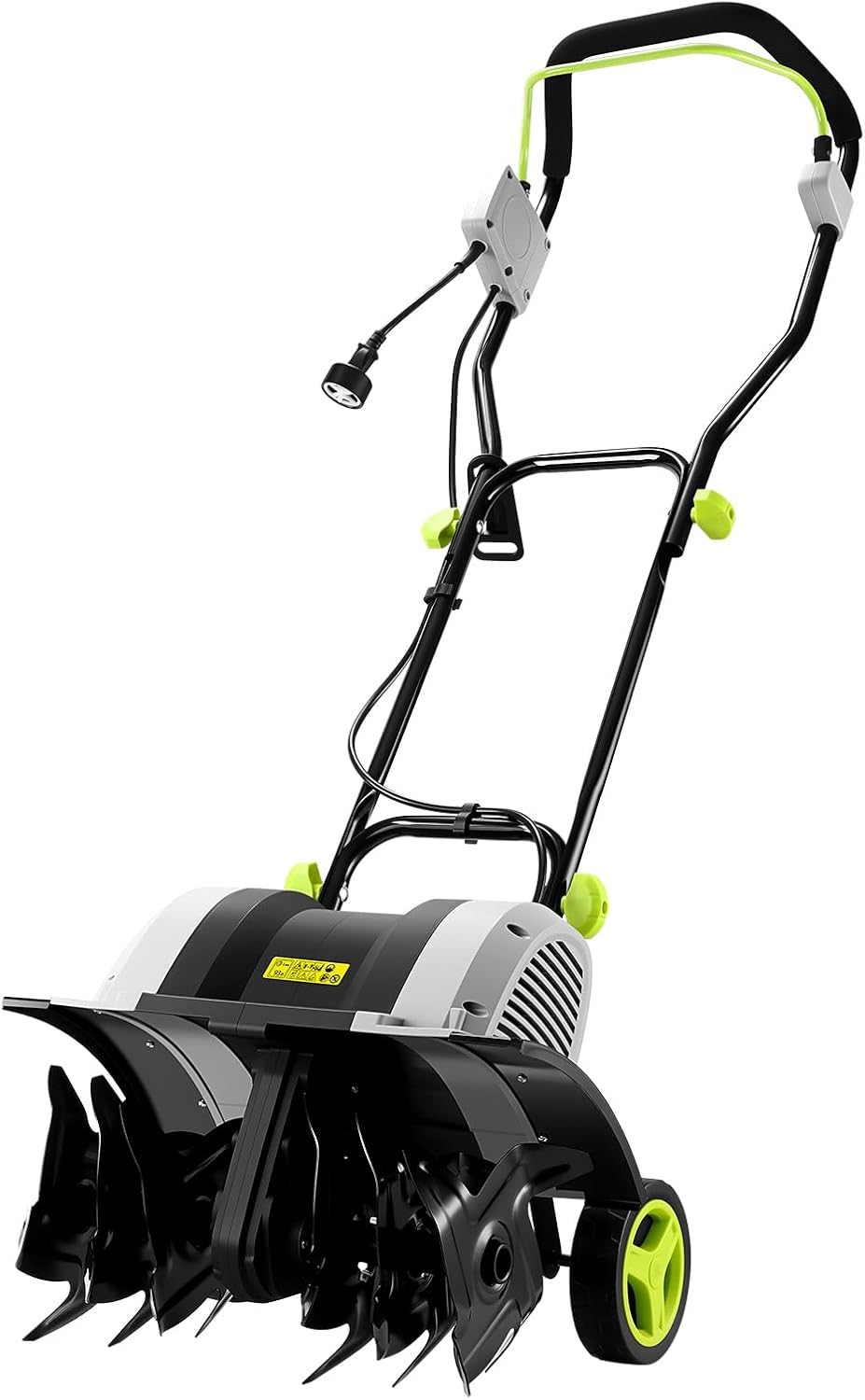 Cultivator Tiller for Gardening:18 Inch Electric Tiller with 6 Steel Tines, Corded 15 Amp Garden Rototiller for Soil