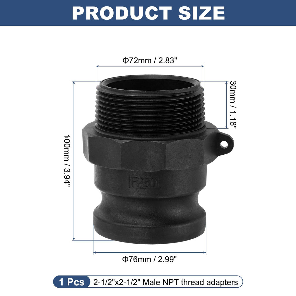Kozelo 2-1/2" x 2-1/2"Male NPT Type F Cam Lock Hose Fitting Camlock Adapter