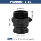 Kozelo 2-1/2" x 2-1/2"Male NPT Type F Cam Lock Hose Fitting Camlock Adapter