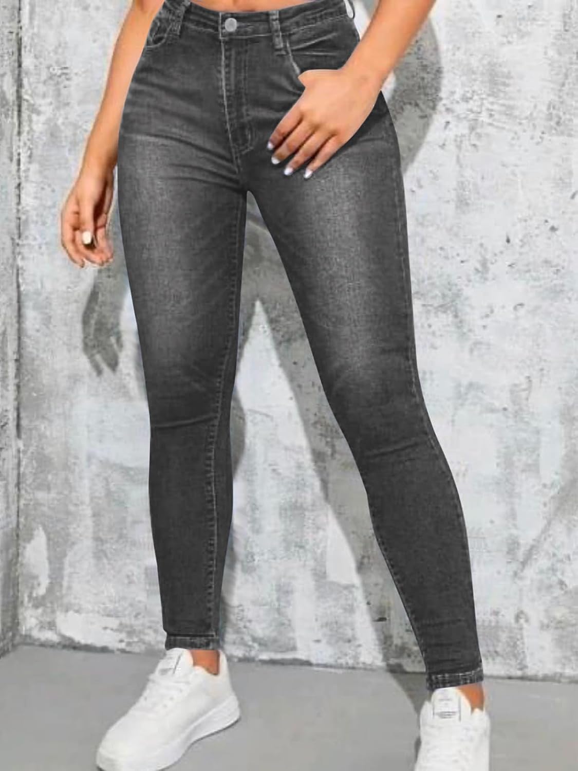 Women's Denim Pants Classic Stretch Skinny Shaping Mid Rise Work Jeans