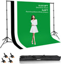 Green Screen Backdrop Kit 8.5x10FT with 3Pcs 6x9ft Backdrop for Party | Adjustable Background Stand with