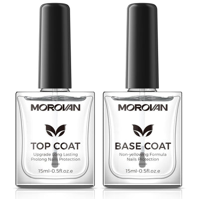 Base Top Coat Nail Polish: Clear Quick Dry High Glossy Nail Polish Shiny No Chip Long Lasting Air Dry Top Coat for