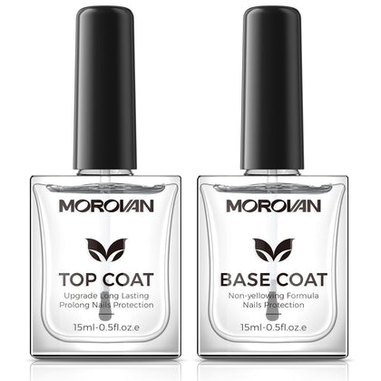 Base Top Coat Nail Polish: Clear Quick Dry High Glossy Nail Polish Shiny No Chip Long Lasting Air Dry Top Coat for