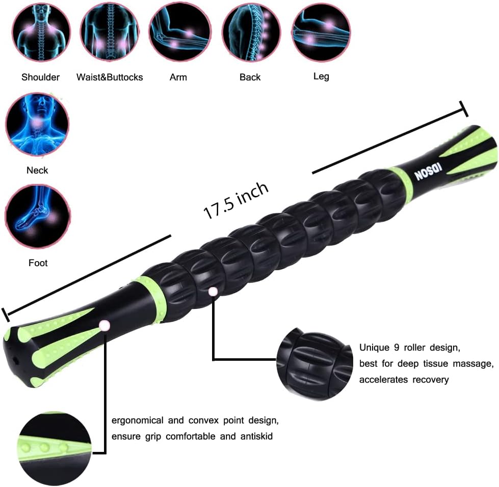 Muscle Roller Stick for Athletes- Body Massage Sticks Tools Massager for Relief Muscle Soreness,Cramping and