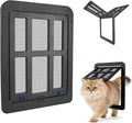 Small Pet Door for Screen Door, Flap Opening 8.3" x 10.3", Window Screen Cat Door Doggy Door, Mesh Door with Magnetic