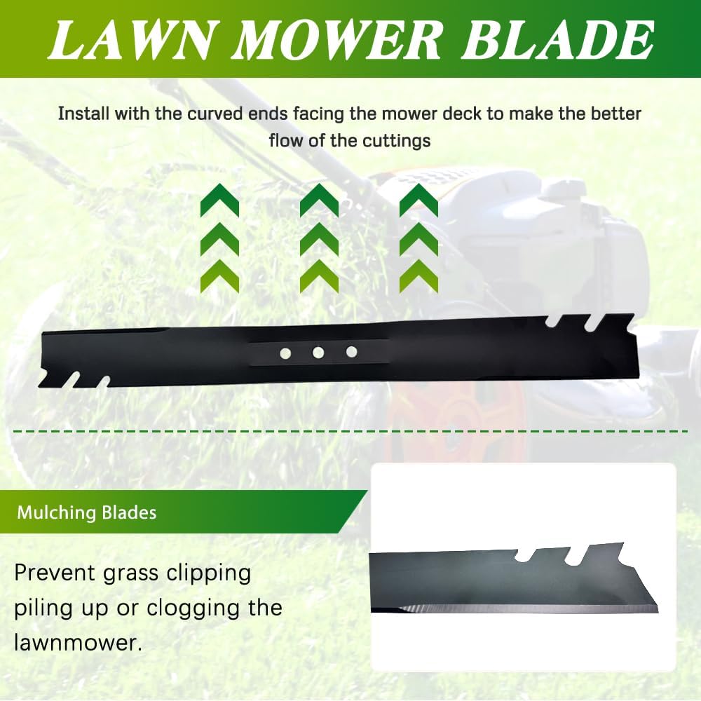 131-4547-03 Mulching Blades Replacement for Toro 22'' Recycler Blades with OE 20330C 20065 104-8697-03 20016 20017 20332 20071 Compatible with Toro Recycler Mower 22 in. Deck 2 PCS