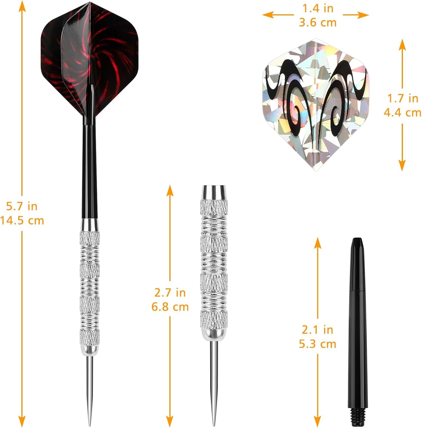 Metal Tip Darts, Steel Tip Darts, 14 Grams Professional Metal Darts, Darts Metal Tip Set, Metal Darts for Dartboard