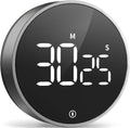 Digital Magnetic Kitchen Timer & Stopwatch with LED Display, Space Gray