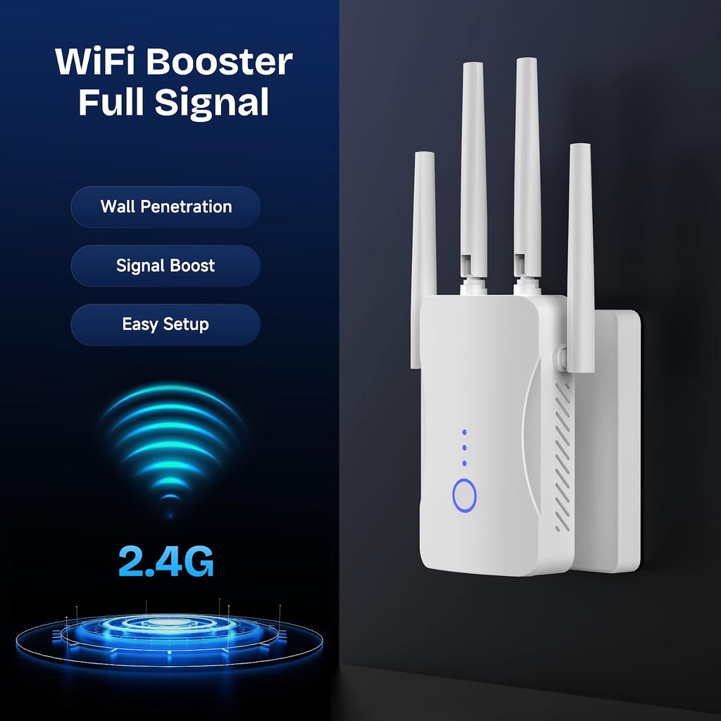 2026 WiFi Extender Signal Booster, 2.4GHz 300Mbps | WiFi Booster for Home, Covers Up to 10999 Sq. Ft and 85+Devices