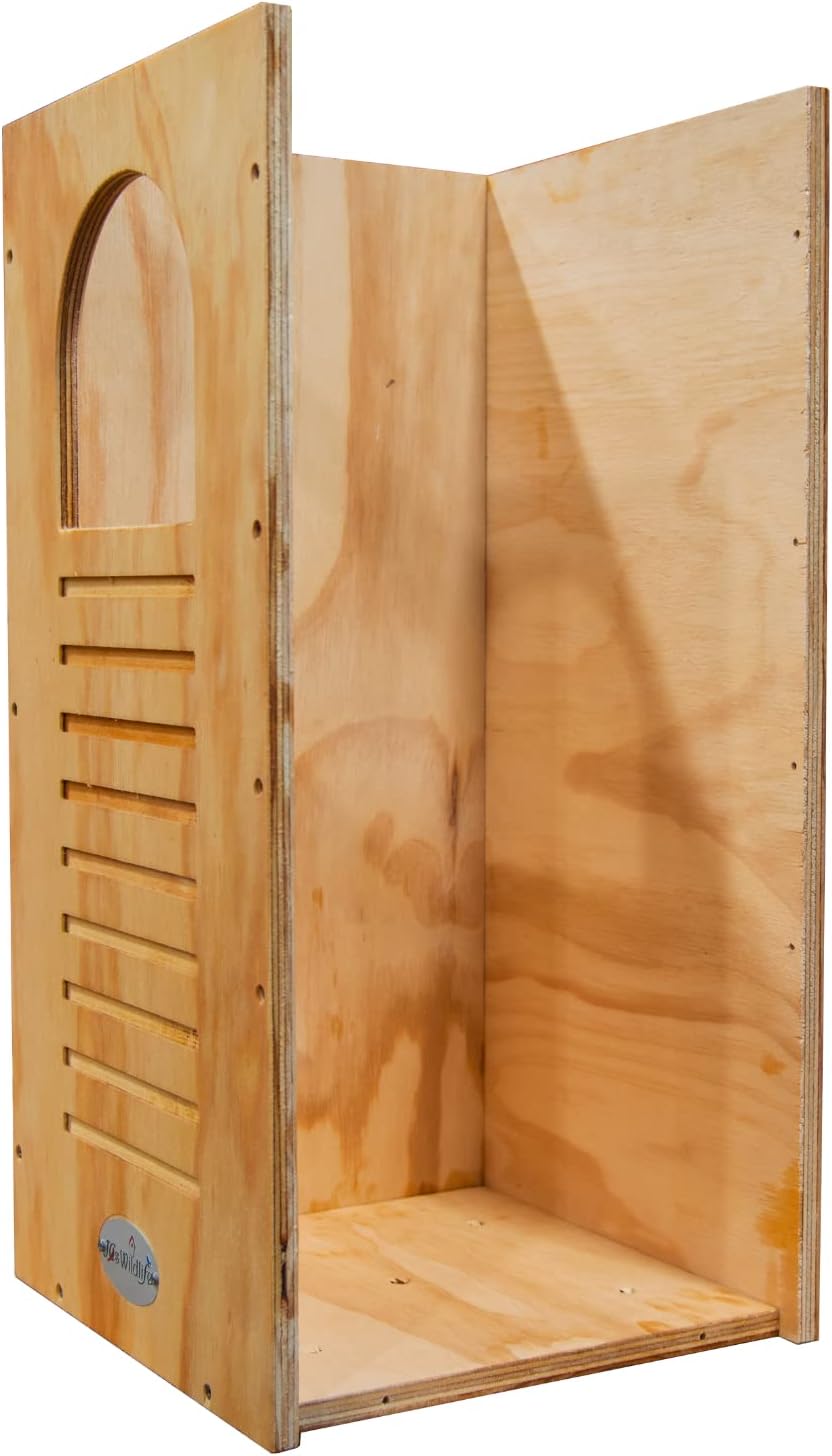 Barred Owl Box Do It Yourself Assembly Kit Owl House - Exterior Grade Plywood - Mounting Hardware and Pine Shavings