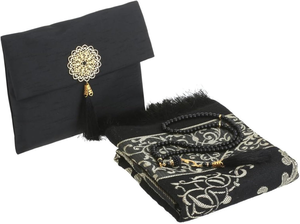Muslim Prayer Rug with Tasbih and Portable Bag, Muslim Gift for Women Men, Mubarak Islamic Box, Soft Mat Islam Gifts