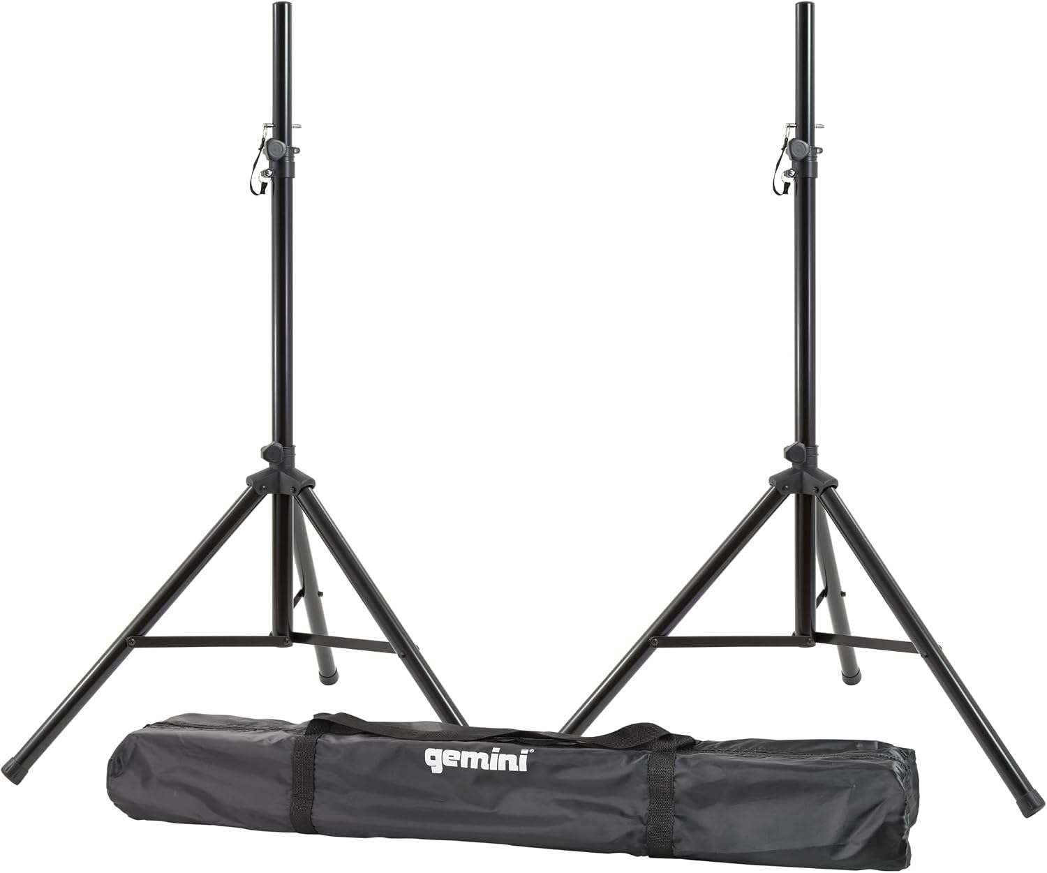 Sound DJ Speaker Stands, Set of 2, Steel Tripod, 200 lb (ST-Pack) | Fold-out telescoping tripods, adjustable up to 80