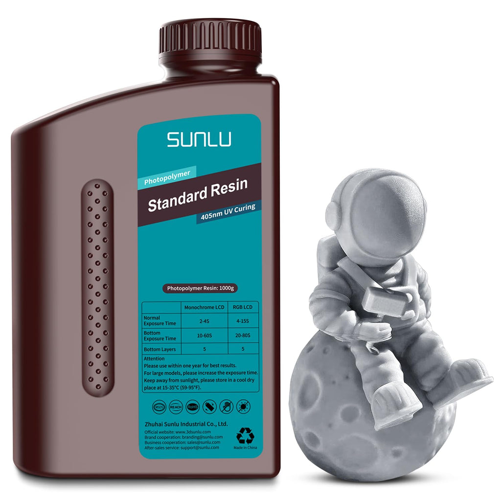 3D Printer Resin, 1kg Fast Curing Standard 3D Resin for LCD DLP SLA Printers, 395-405nm UV Light Curing Photopolymer