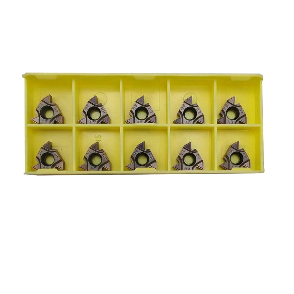 10Pcs Lathe Threading Inserts 16ER AG60 External Threading Insert Carbide Inserts for External Thread/Internal Thread Turning Tool Holders for for Stainless Steel and Iron