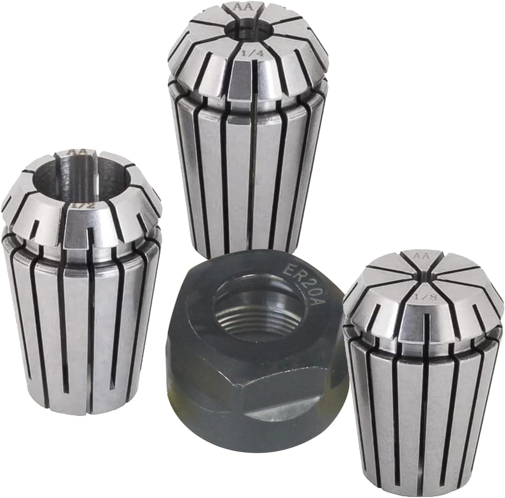 ER20 Spring Collet Nut Set (1/8" & 1/4" & 1/2")