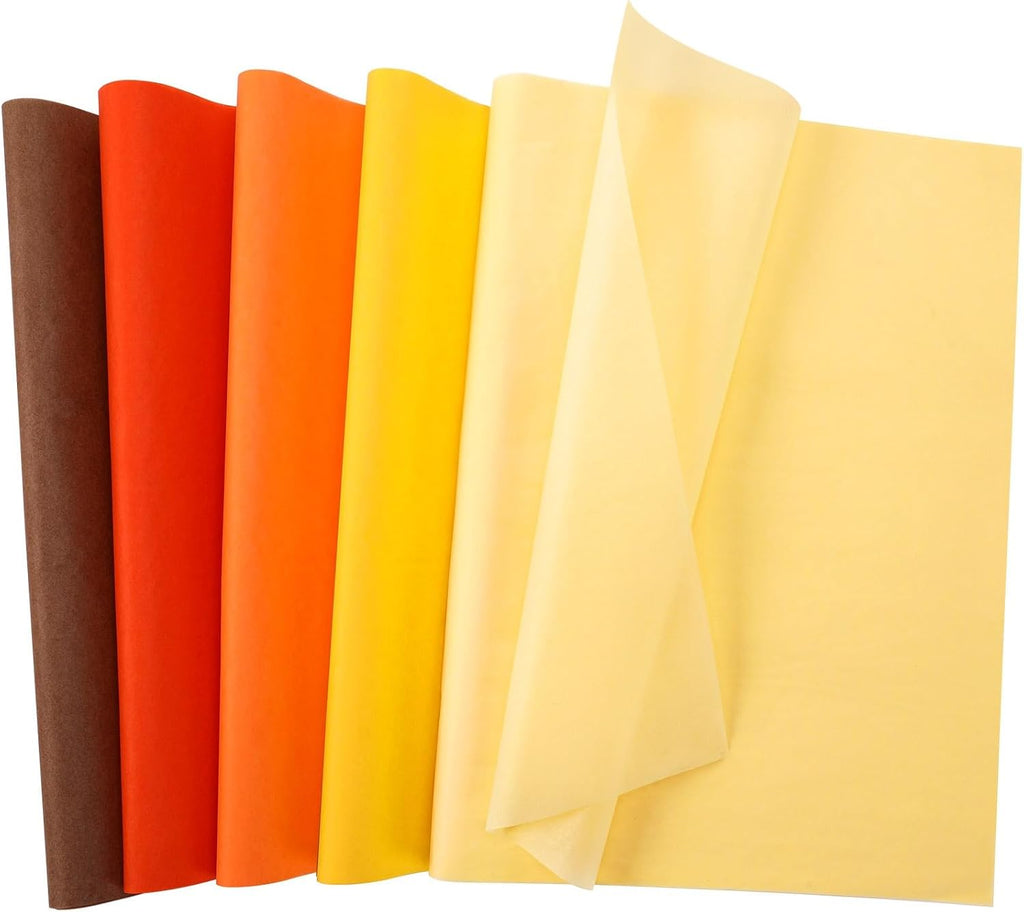 100 Sheets Fall Tissue Paper Wrapping Paper for Gift Bags 5 Colors