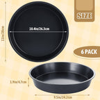 6 Pack Deep Dish Pizza Pan Personal 10 Inch Pizza Pan Set Round Pizza Pan for Oven Non Stick Pizza Plates Carbon