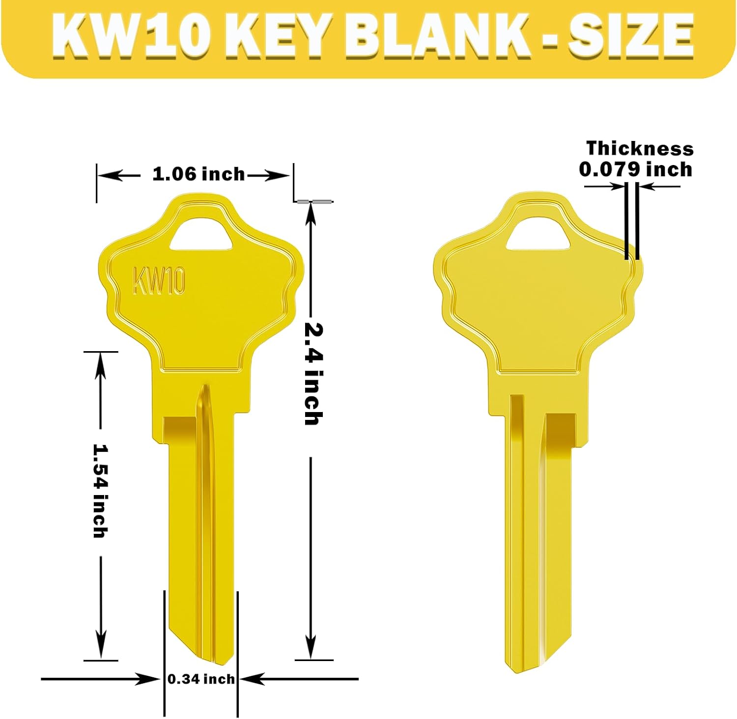 KW10 & SC4 Key Blanks in Premium Quality Brass Assortment | Uncut Copper Key Blanks for Home and Professional Use