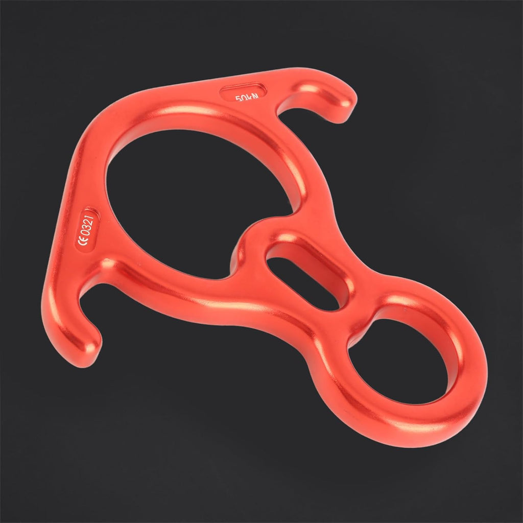 50kn Figure 8 Descender Rappelling Equipment, Climbing Descender Tree Climbing Gear for Rock Climbing Peak Rescue