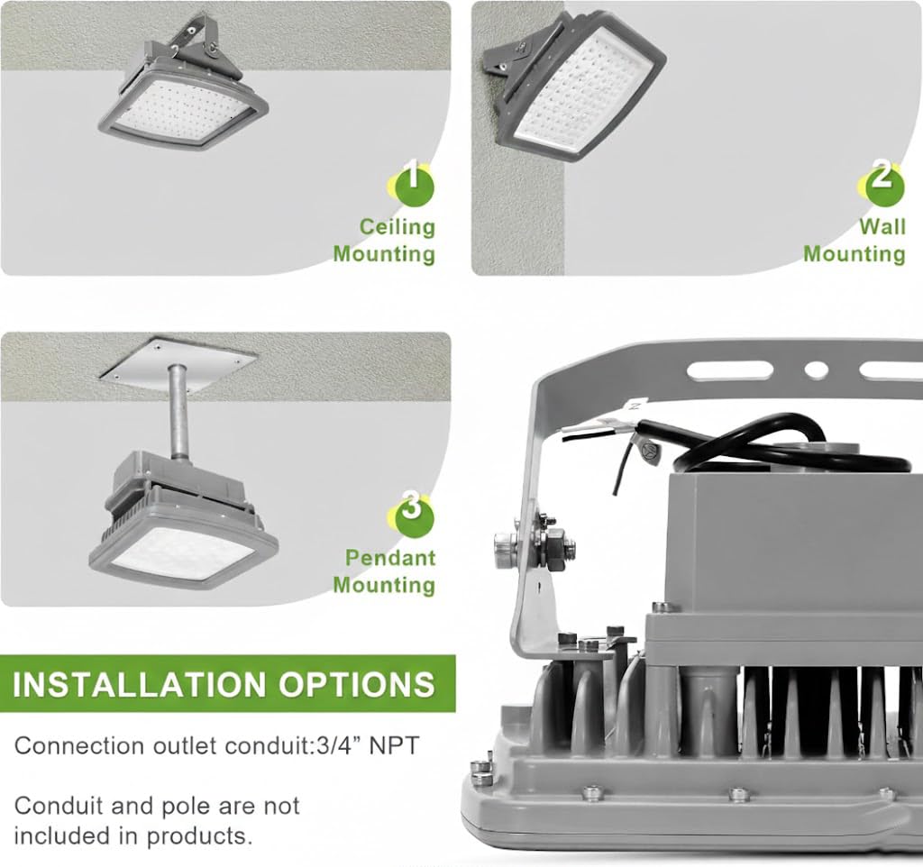 100W Explosion Proof LED Flood Light, Class I Division 2, UL Listed, 5000K