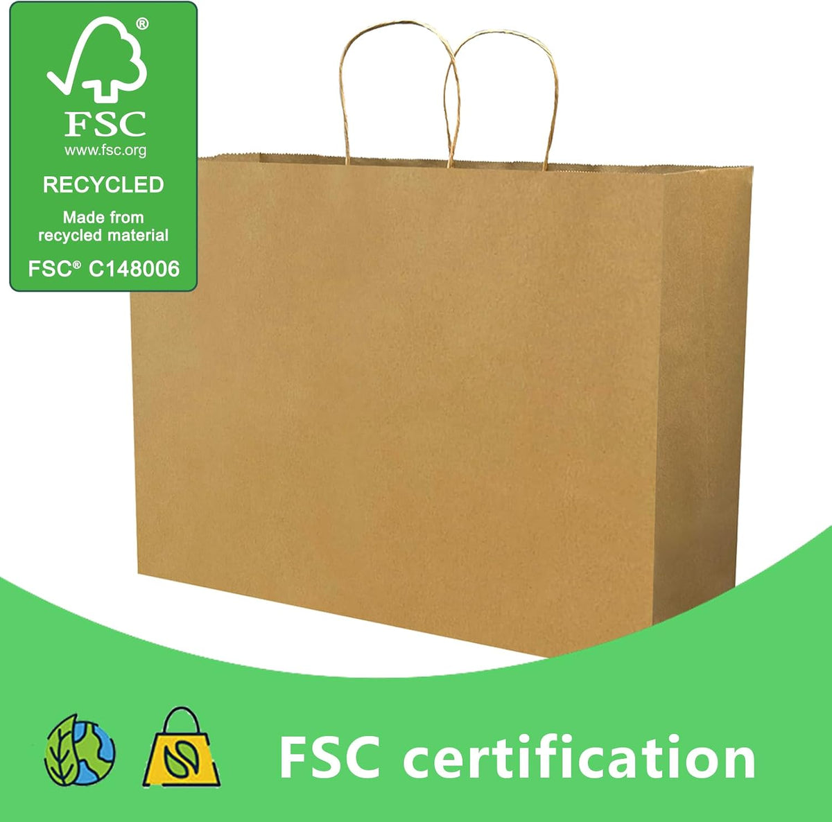 Large Paper Bags with Handles 100 PCS 16 x 6 x 12 In,Large Gift Bags | Large Gifts Bags with Handles bulk, Shopping