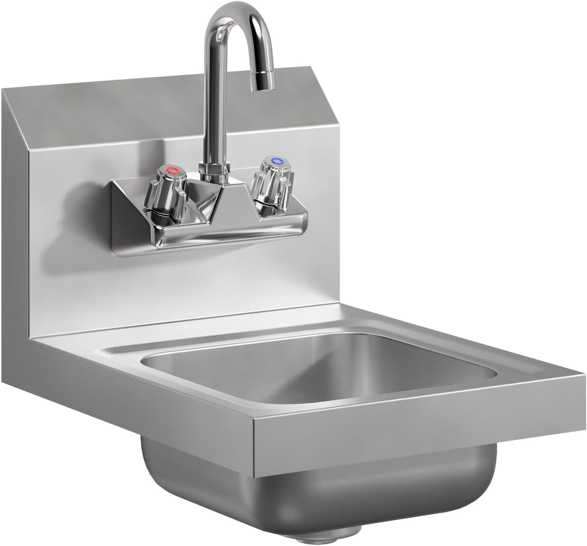 Stainless Steel Wall Mount Hand Sink | NSF | Commercial Hand Washing Basin For Restaurant, Kitchen and Home (12" x 16")