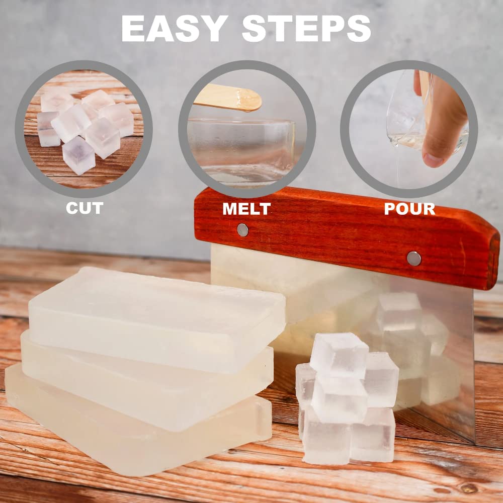 Jojoba Oil Soap Base - Moisturizing Melt and Pour Glycerin Soap Base for Crafting and Soap Making, Easy to Cut - 2 Pound