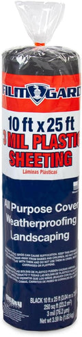 626132 Consumer Plastic Sheeting 10' Width X 25' Length X 3 mil thick, Black