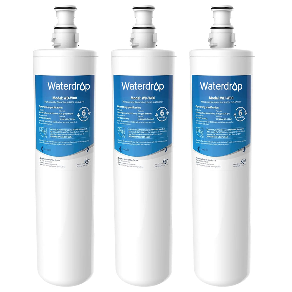 3US-MAX-F01, 3US-PF01 Under Sink Water Filter, 3 Pack