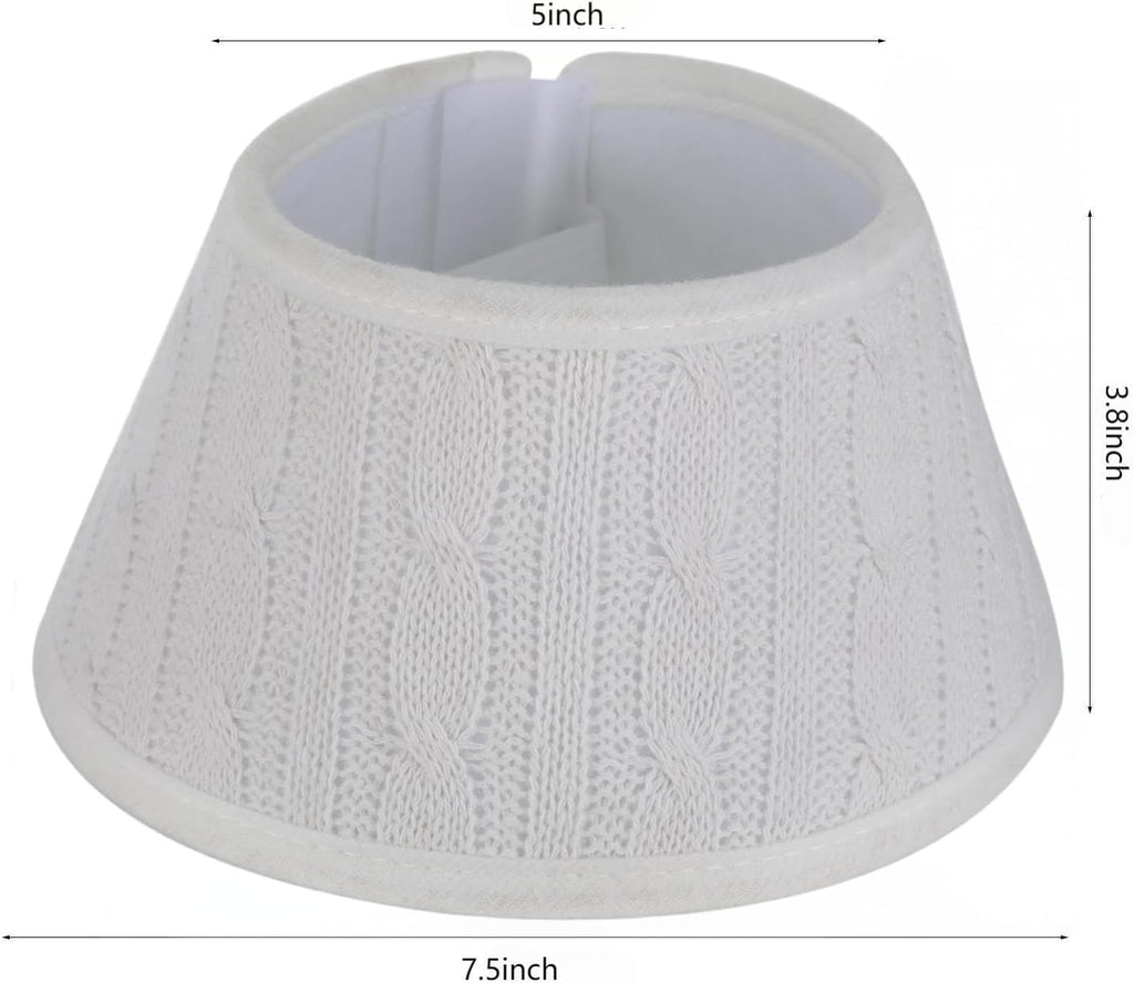 7.5 Inch Knitted Christmas Tree Collar, Rustic Mini Tree Skirt Base Cover for Small Tabletop Trees, Holiday Home