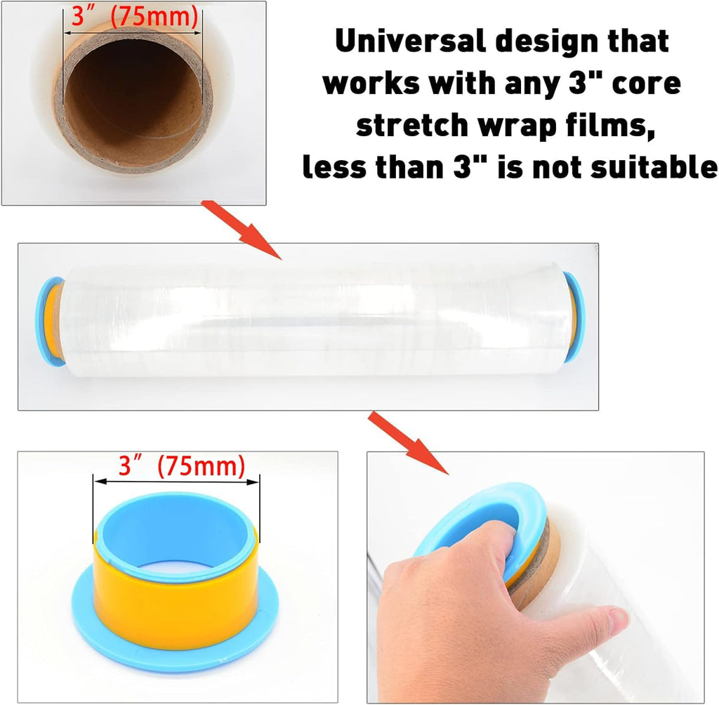Stretch Film Dispenser Stretch Wrap Holder for 3"Core Blue 2 Pairs