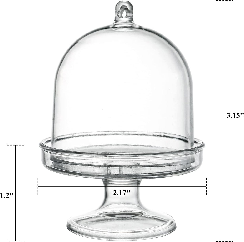 36 Pack Mini Cake Plate with Lid, Plastic Cupcake Stand Dome Cover, Clear Small Cake Display Stand for Chocolate