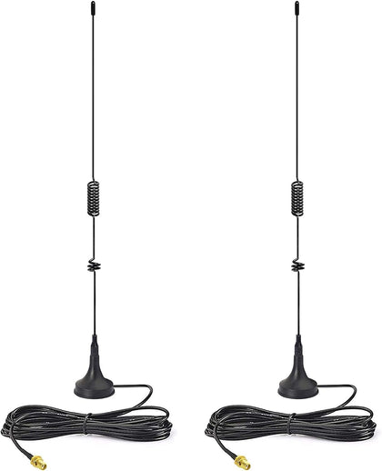 2-Pack 16.5 Inch Dual Band Ham Radio Antenna VHF UHF 136-174MHz 400-470MHz Magnetic Base SMA Female Antenna Handheld