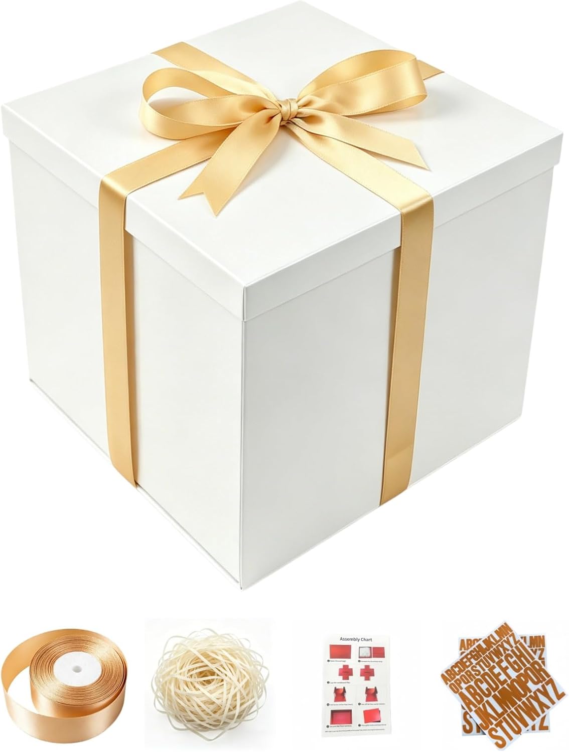 Large White Gift Box with Lid 12x12x10 Inches White Box