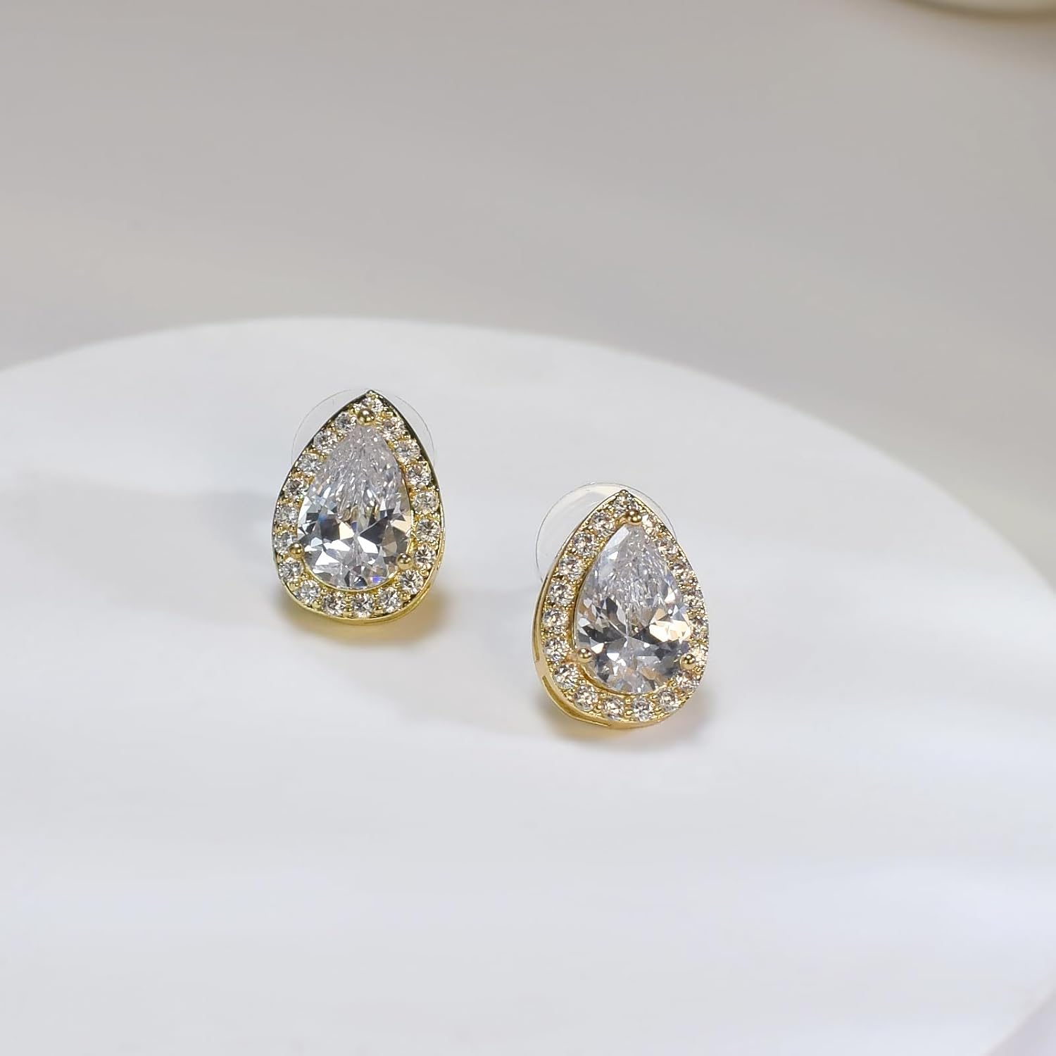 Teardrop Cubic Zirconia Jewelry Set Necklace Earrings Bracelet Bridal Wedding Jewelry for Women Bridesmaid Prom Party