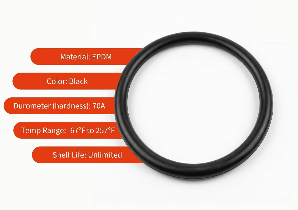 Mr O-Ring 138 EPDM O-Ring - 70A Durometer, 2-1/8" ID, 2-5/16" OD, 3/32" CS, Black (Pack of 25)