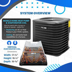 3 Ton 14.3 SEER2 Mobile Home Heat Pump Unit & Coil AC System, 30' Kit