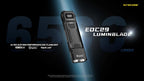 EDC29 6500 Lumen Rechargeable EDC Tactical Flashlight (Black) | USB-C Fast Charging, Slim Flat Shape, Spotlight