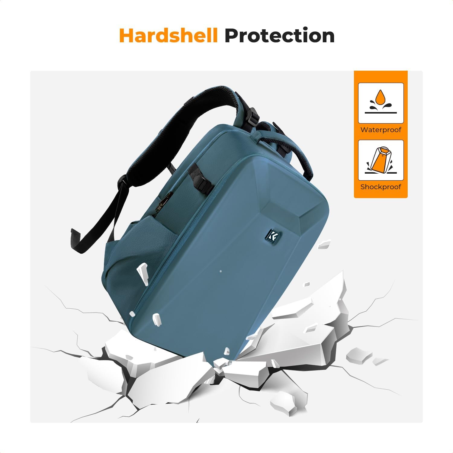 Camera Backpack,Hardshell Photography DSLR Camera Bag | 15-15.6 Inch Laptop Compartment, Waterproof, Hard Shell