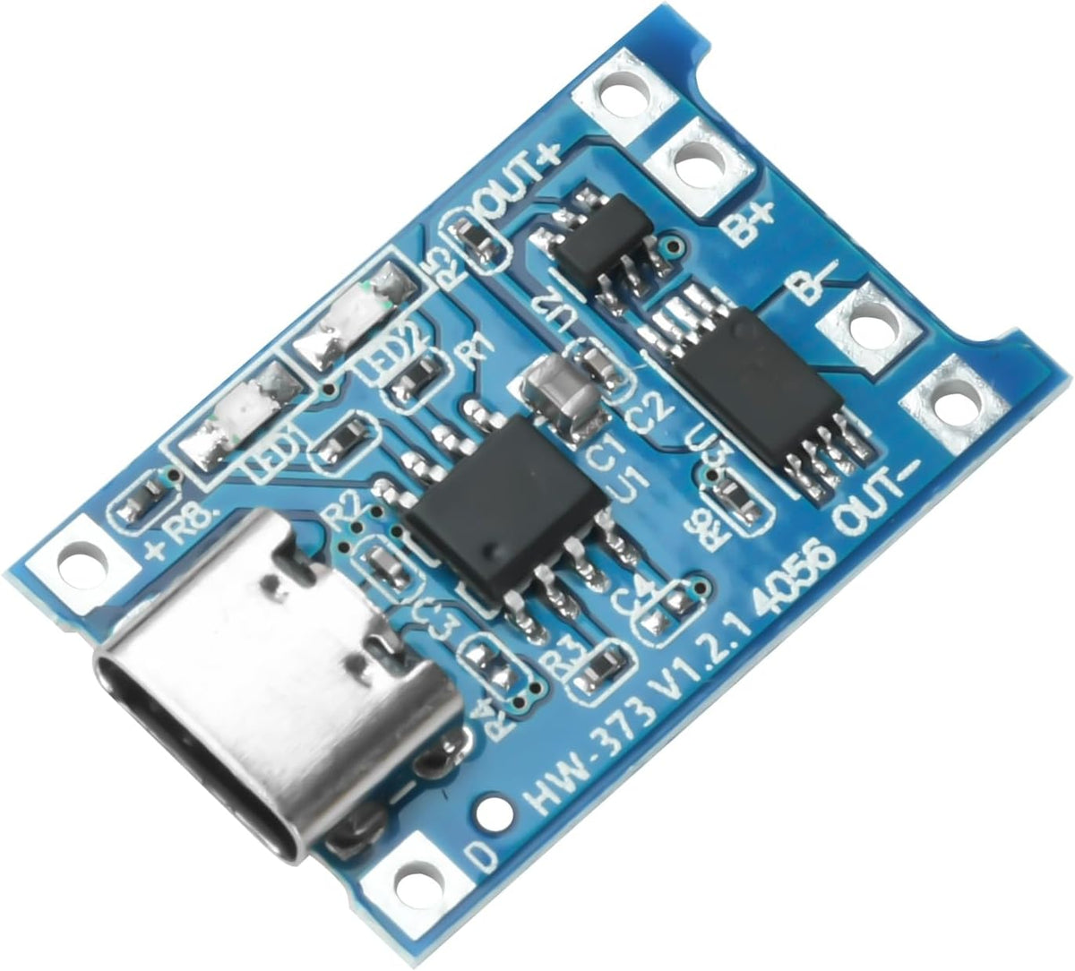 10PCS TP4056 Type-C USB 5V 1A 18650 Lithium Battery Charger Module with Dual Protection Function + 10PCS 18650 Battery Holders